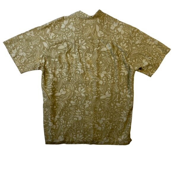 Rinnovato Mens‎ M Floral Beige Short Sleeve Button-Up Hawaiian Shirt - Picture 2 of 8